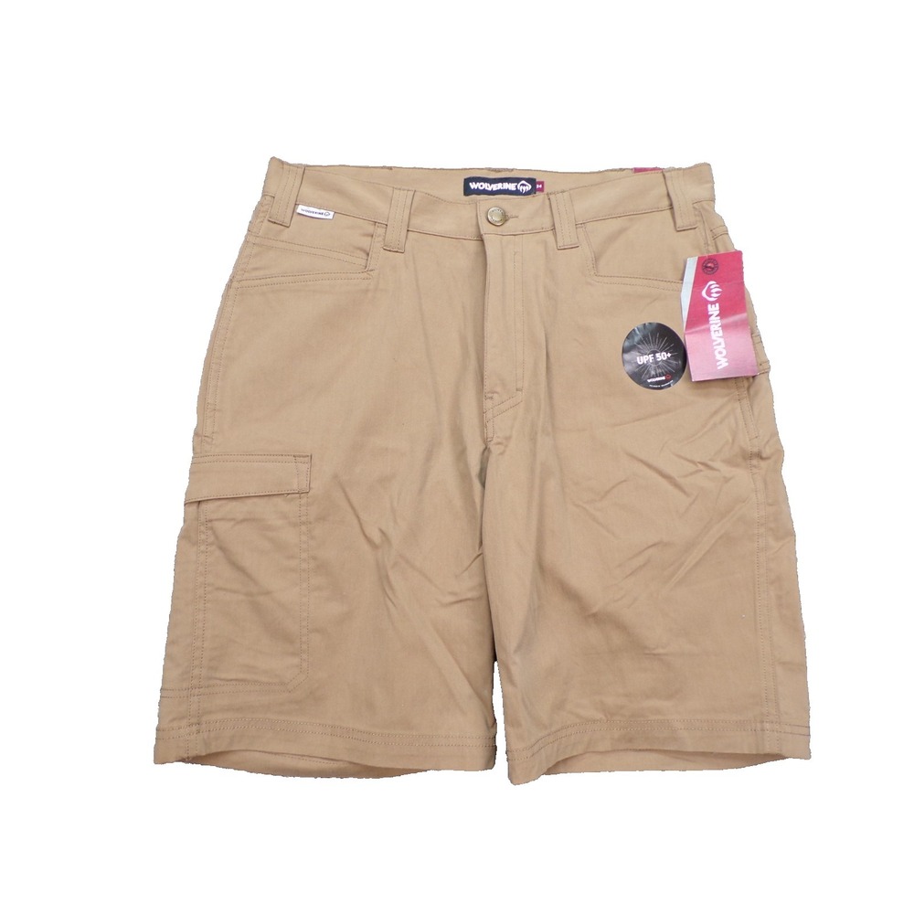 Wolverine Men's 34x10 Carbur Shorts SPF 50 Hickory Brown Stretch Fit Jorts New